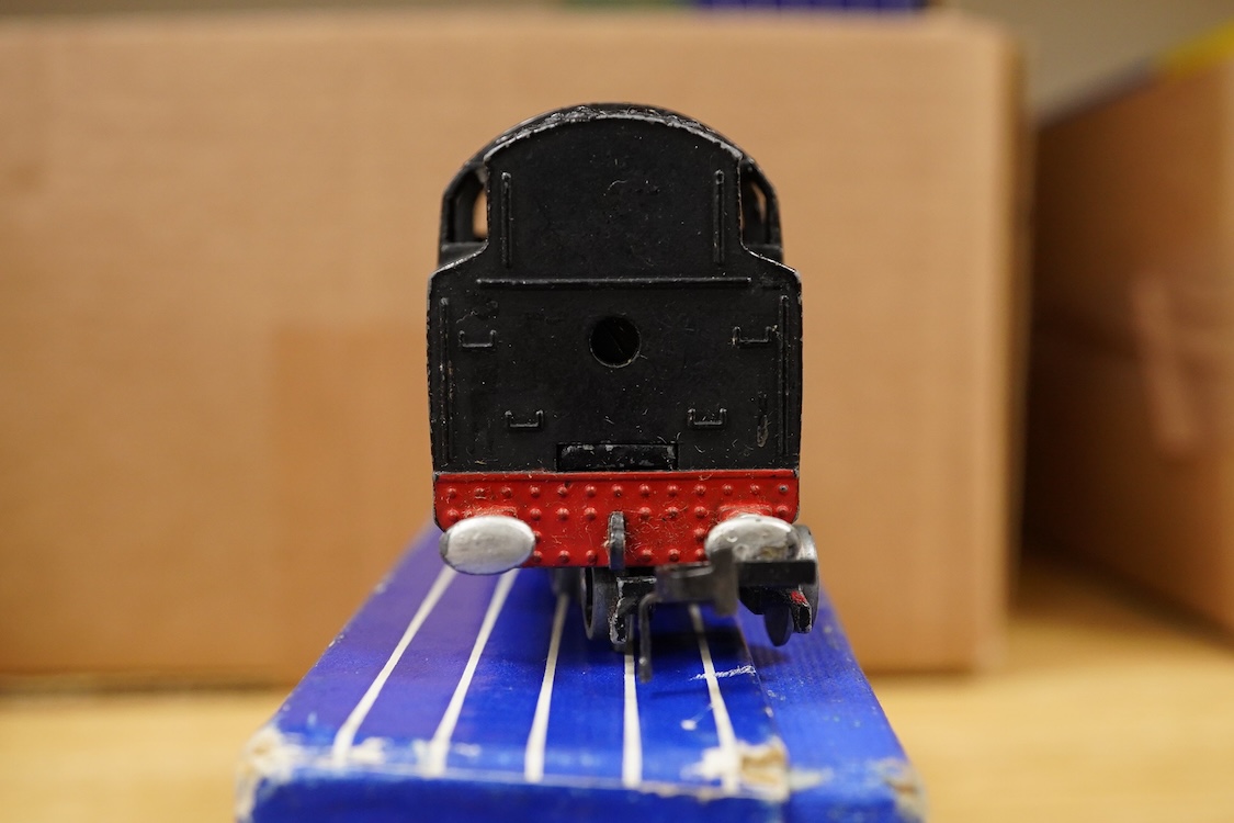 A collection of Hornby Dublo railway for 3-rail running, including two locomotives; an LMS Duchess of Athol 4-6-2, locomotive box, tender unboxed, and a boxed BR Standard Class 4 2-6-4T, 80054, together with five boxed b